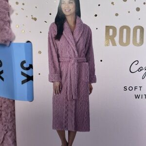 Room Service Women's 3X Cozy Wrap Robe Pink c0304